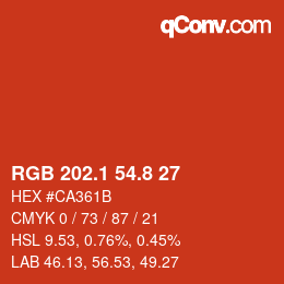 Color code: RGB 202.1 54.8 27 | qconv.com