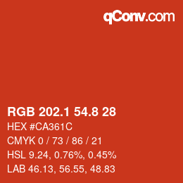 Color code: RGB 202.1 54.8 28 | qconv.com