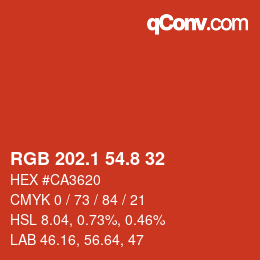 Color code: RGB 202.1 54.8 32 | qconv.com