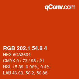 Color code: RGB 202.1 54.8 4 | qconv.com