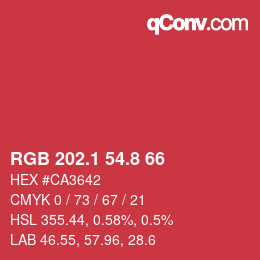 カラーコード: RGB 202.1 54.8 66 | qconv.com
