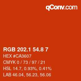 Color code: RGB 202.1 54.8 7 | qconv.com