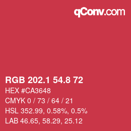Color code: RGB 202.1 54.8 72 | qconv.com