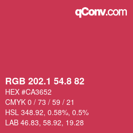 カラーコード: RGB 202.1 54.8 82 | qconv.com