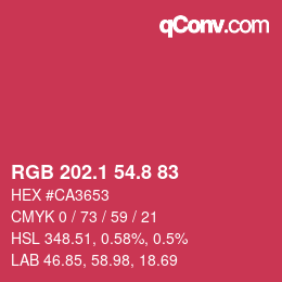 カラーコード: RGB 202.1 54.8 83 | qconv.com