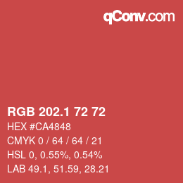 カラーコード: RGB 202.1 72 72 | qconv.com