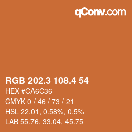 カラーコード: RGB 202.3 108.4 54 | qconv.com