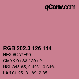 カラーコード: RGB 202.3 126 144 | qconv.com