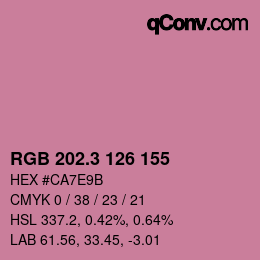 カラーコード: RGB 202.3 126 155 | qconv.com