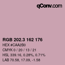 カラーコード: RGB 202.3 162 176 | qconv.com