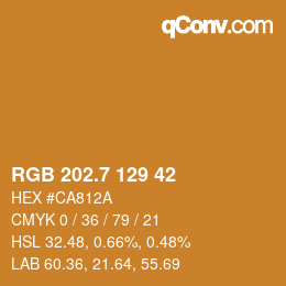 カラーコード: RGB 202.7 129 42 | qconv.com