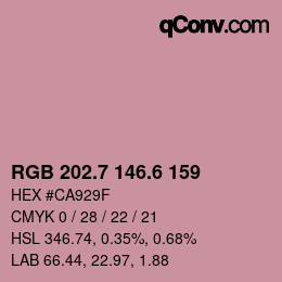 カラーコード: RGB 202.7 146.6 159 | qconv.com