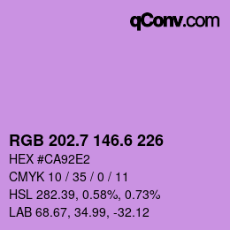 カラーコード: RGB 202.7 146.6 226 | qconv.com