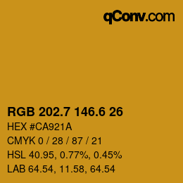 カラーコード: RGB 202.7 146.6 26 | qconv.com