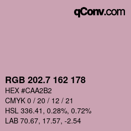 カラーコード: RGB 202.7 162 178 | qconv.com