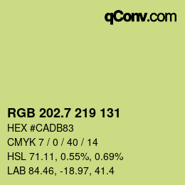 カラーコード: RGB 202.7 219 131 | qconv.com
