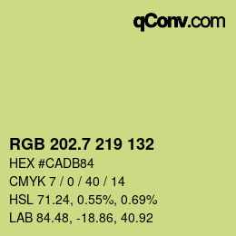 カラーコード: RGB 202.7 219 132 | qconv.com