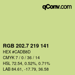 カラーコード: RGB 202.7 219 141 | qconv.com