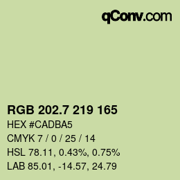 カラーコード: RGB 202.7 219 165 | qconv.com