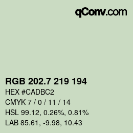 カラーコード: RGB 202.7 219 194 | qconv.com