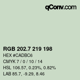 カラーコード: RGB 202.7 219 198 | qconv.com