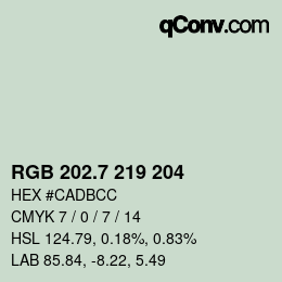 カラーコード: RGB 202.7 219 204 | qconv.com