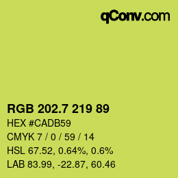 カラーコード: RGB 202.7 219 89 | qconv.com