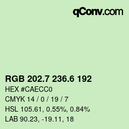 カラーコード: RGB 202.7 236.6 192 | qconv.com
