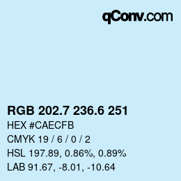 カラーコード: RGB 202.7 236.6 251 | qconv.com