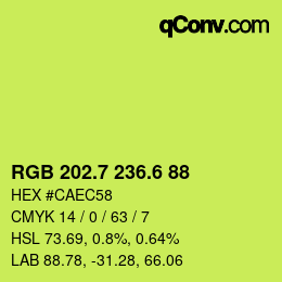 カラーコード: RGB 202.7 236.6 88 | qconv.com