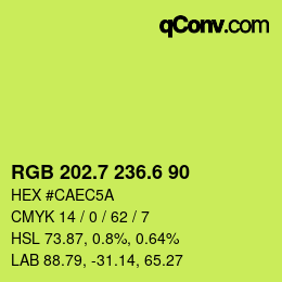 カラーコード: RGB 202.7 236.6 90 | qconv.com