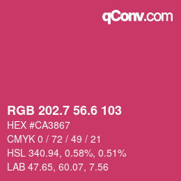 カラーコード: RGB 202.7 56.6 103 | qconv.com