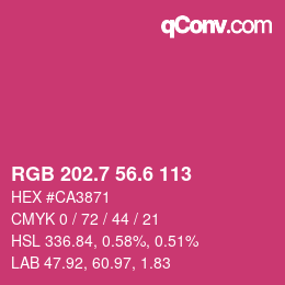 カラーコード: RGB 202.7 56.6 113 | qconv.com