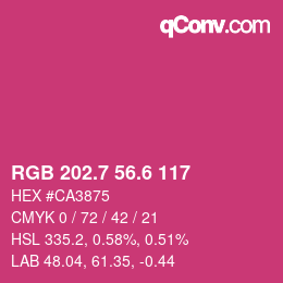 カラーコード: RGB 202.7 56.6 117 | qconv.com