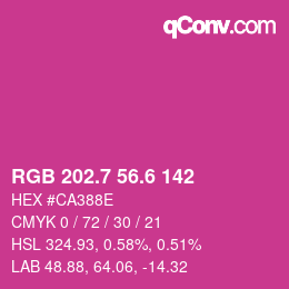 カラーコード: RGB 202.7 56.6 142 | qconv.com