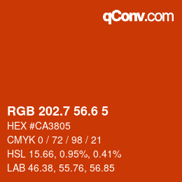 カラーコード: RGB 202.7 56.6 5 | qconv.com