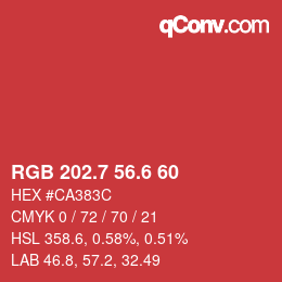 カラーコード: RGB 202.7 56.6 60 | qconv.com