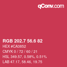 カラーコード: RGB 202.7 56.6 82 | qconv.com