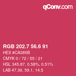 カラーコード: RGB 202.7 56.6 91 | qconv.com