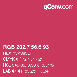 カラーコード: RGB 202.7 56.6 93 | qconv.com