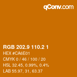 カラーコード: RGB 202.9 110.2 1 | qconv.com