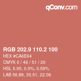 Farbcode: RGB 202.9 110.2 100 | qconv.com
