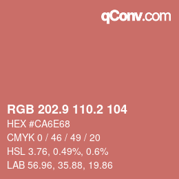 Color code: RGB 202.9 110.2 104 | qconv.com