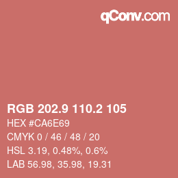 Color code: RGB 202.9 110.2 105 | qconv.com