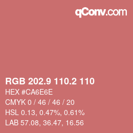 Color code: RGB 202.9 110.2 110 | qconv.com