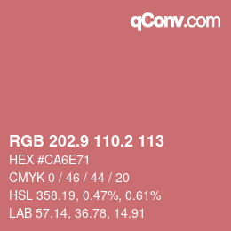 カラーコード: RGB 202.9 110.2 113 | qconv.com