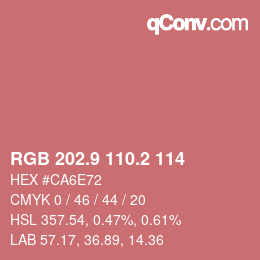 Color code: RGB 202.9 110.2 114 | qconv.com