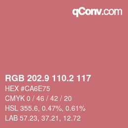 カラーコード: RGB 202.9 110.2 117 | qconv.com