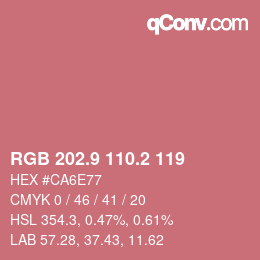 カラーコード: RGB 202.9 110.2 119 | qconv.com