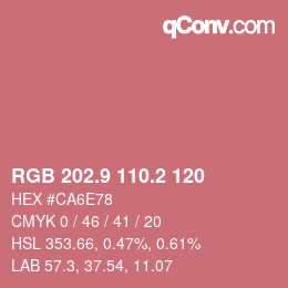 Color code: RGB 202.9 110.2 120 | qconv.com